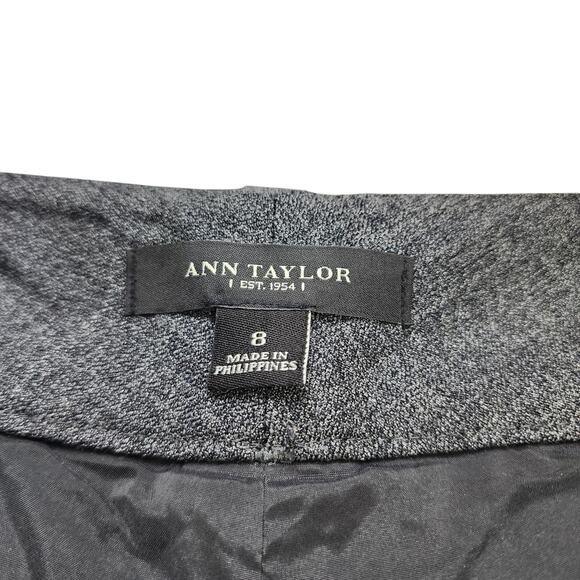 Ann Taylor Womens Wool Blend Dress Pants Slacks Size 8 Gray Wide Leg Career Work - Picture 6 of 11